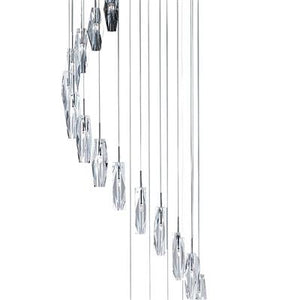 Sculptured Ice 20Lt Multi-Drop Pendant-Chrome, Clear Crystal