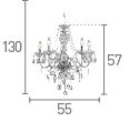 Searchlight Marie Therese 5 Light Chandelier Crystal Drops