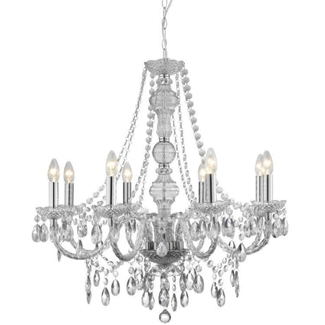 Searchlight Marie Therese 8 Light Chandelier Crystal Drops