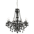 Searchlight Marie Therese 8Lt Chandelier Crystal Drops, Light Grey