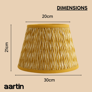 AARTIN 30 CM GOLDEN CHEVRONS STRAIGHT EMPIRE GATHERED LAMPSHADE IN COTTON
