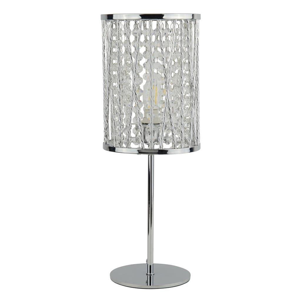 Searchlight Elise 1Lt Table Lamp| Chrome | Crystal Drops