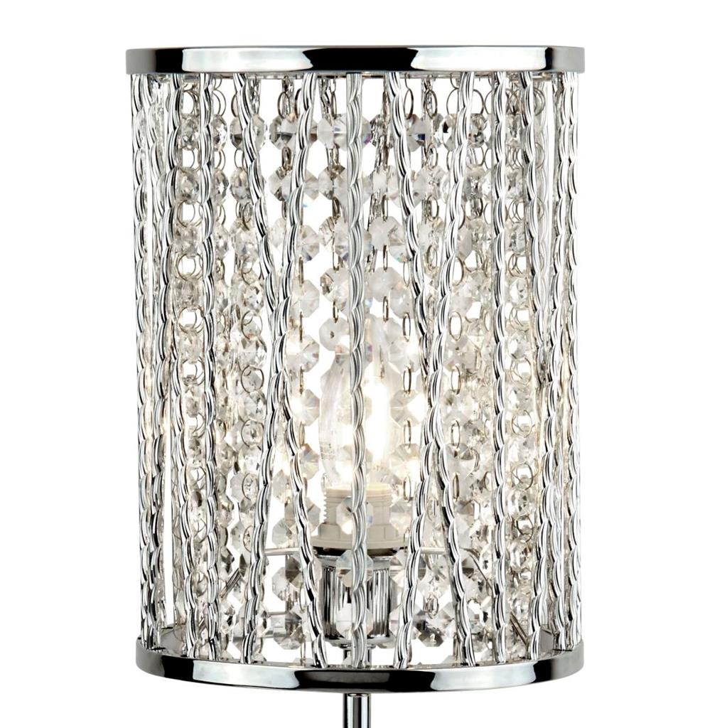 Searchlight Elise 1Lt Table Lamp| Chrome | Crystal Drops