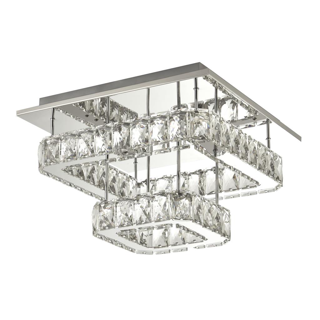 Newtown LED 2 Tier Flush Ceiling Light Chrome