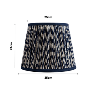AARTIN 35 CM Blue Chevrons Gathered Cotton Lampshade -  Straight Empire ( Shade Only )