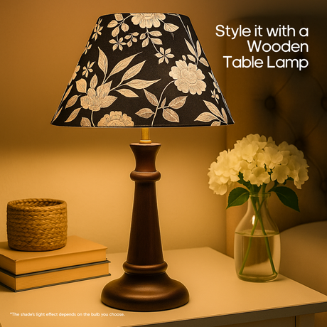 AARTIN 30 CM MIDNIGHT BLOSSOM EMPIRE ROLLED LAMPSHADE IN COTTON