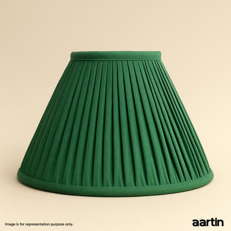 AARTIN EMPIRE GATHERED LAMPSHADE IN GREEN SILK