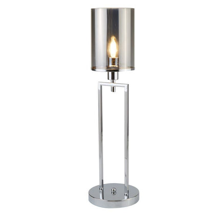 Searchlight 1 Light Table Lamp Chrome Glass Shades