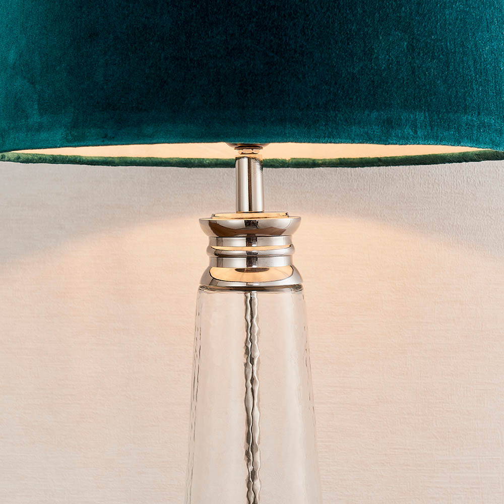 Winslet Table Lamp w/ Teal Shade - Comet Lighting