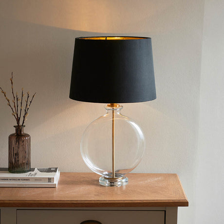 Gideon Table Lamp with Black Shade - Comet Lighting