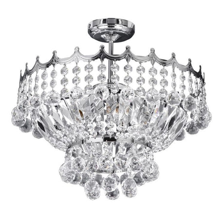 Searchlight Versailles Chrome 5 Light Trimmed Crystal