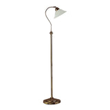 Adjustable  Floor Lamp - Antique Brass Metal & Scavo Glass - Comet Lighting