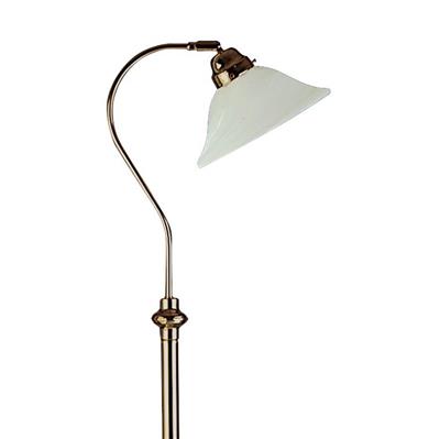 Adjustable  Floor Lamp - Antique Brass Metal & Scavo Glass - Comet Lighting