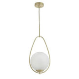 Searchlight Avalon 1Lt Ball Pendant| Gold With Opal Glass - Comet Lighting