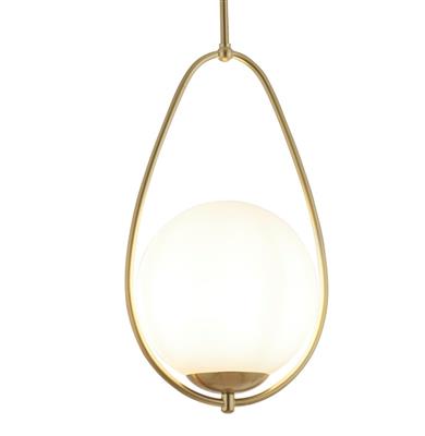 Searchlight Avalon 1Lt Ball Pendant| Gold With Opal Glass - Comet Lighting