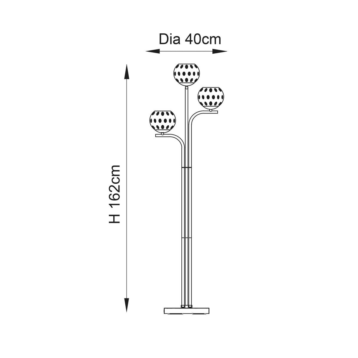 Dimple 3-Light Floor Lamp - Comet Lighting