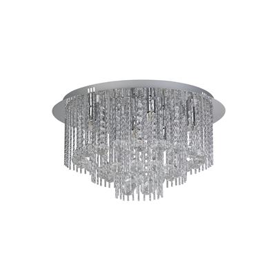 Searchlight Beatrix Chrome Blue Ceiling Light Crystal Drops - Comet Lighting