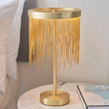 Zelma LED Table Lamp Satin Brass - Comet Lighting