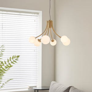 Bloom 6-Light Pendant Ceiling Light Satin Brass - Comet Lighting