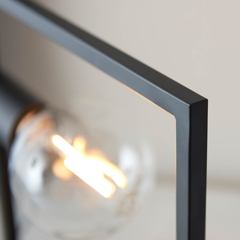 Shape Rectangle Table Lamp Matt Black - Comet Lighting