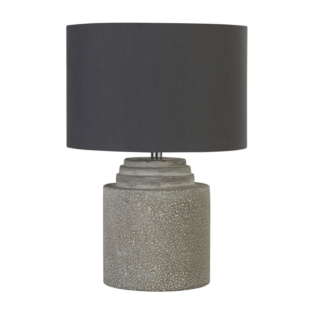 Zara Table Lamp - Cement Base & Fabric Shade