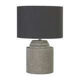 Zara Table Lamp - Cement Base & Fabric Shade - Comet Lighting