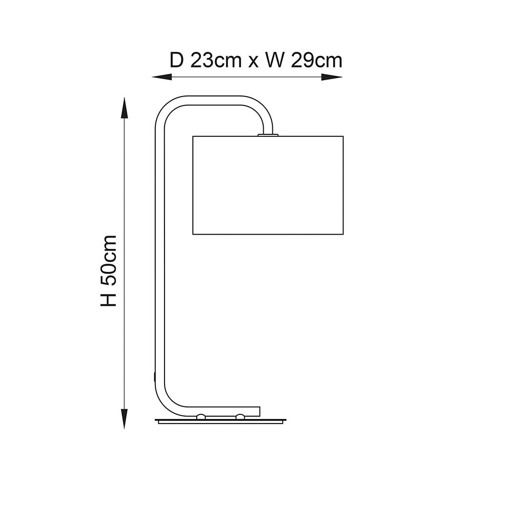 Rhone Table Lamp Satin Champagne Paint & Slate Grey Fabric