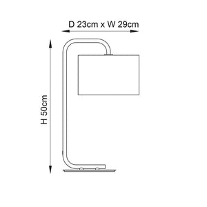 Rhone Table Lamp Satin Champagne Paint & Slate Grey Fabric