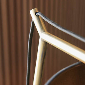 Milan Table Matt brass plate & black cotton fabric