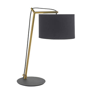 Milan Table Matt brass plate & black cotton fabric