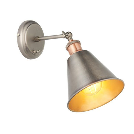 Hal Wall Light Aged Pewter Shade