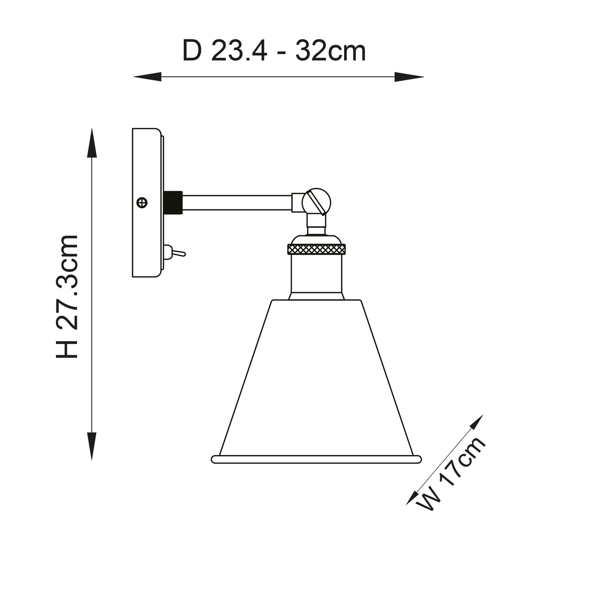 Hal Wall Light Aged Pewter Shade - Comet Lighting