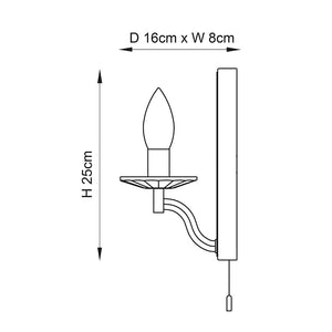 Tay Wall Light Polished Nickel Plate & Clear Crystal - Comet Lighting