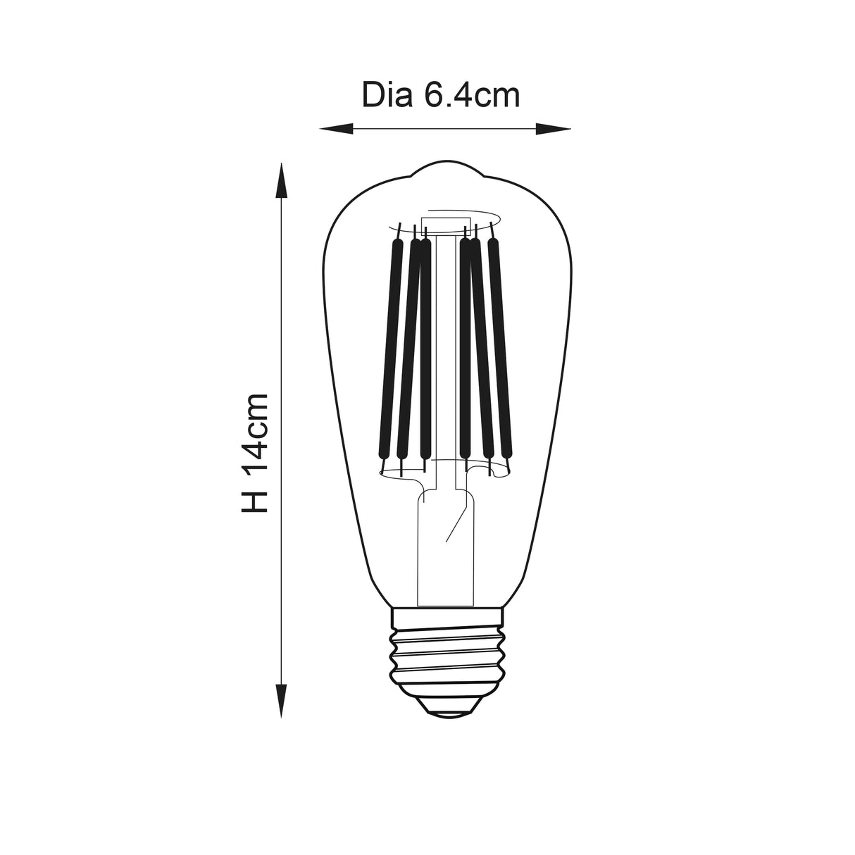 Endon E27 LED Filament Pear Shaped 6w 2700k 600lm Dimmable - Comet Lighting