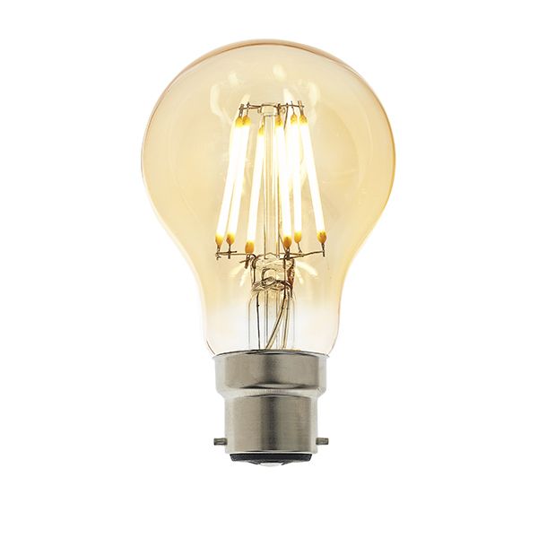 Endon BC LED Filament GLS Amber 6w 2500k 550lm Dimmable