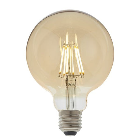 Endon E27 LED Filament 95mm Globe Amber 6w 2500k 550lm Dimmable