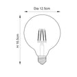 Endon E27 LED Filament 125mm Globe Amber 6w 2500k 550lm Dimmable - Comet Lighting