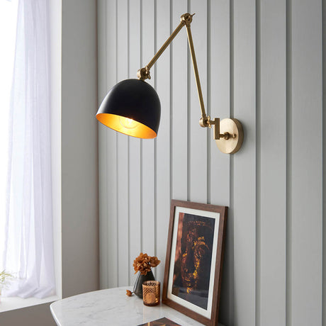 Lehal Swing Arm Wall Light Antique Brass - Comet Lighting