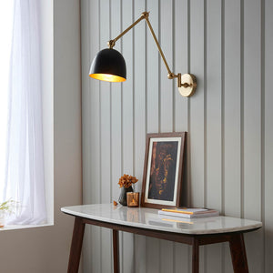 Lehal Swing Arm Wall Light Antique Brass - Comet Lighting