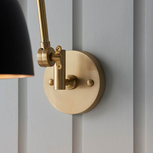 Lehal Swing Arm Wall Light Antique Brass - Comet Lighting