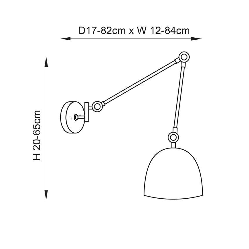 Lehal Swing Arm Wall Light Antique Brass