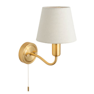 Conway Wall Satin brass plate & ivory linen mix fabric