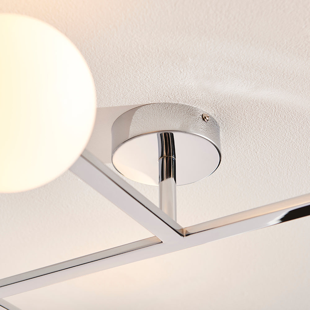 Spa 3lt semi flush Chrome plate & matt opal glass