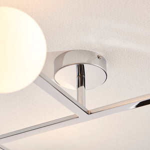 Spa 3lt semi flush Chrome plate & matt opal glass