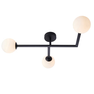 Spa 3lt semi flush Matt black & matt opal glass