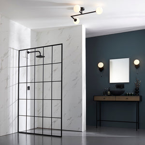 Spa 3lt semi flush Matt black & matt opal glass