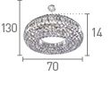 Searchlight Vesuvius Chrome Circular 10 Light Crystal Drops