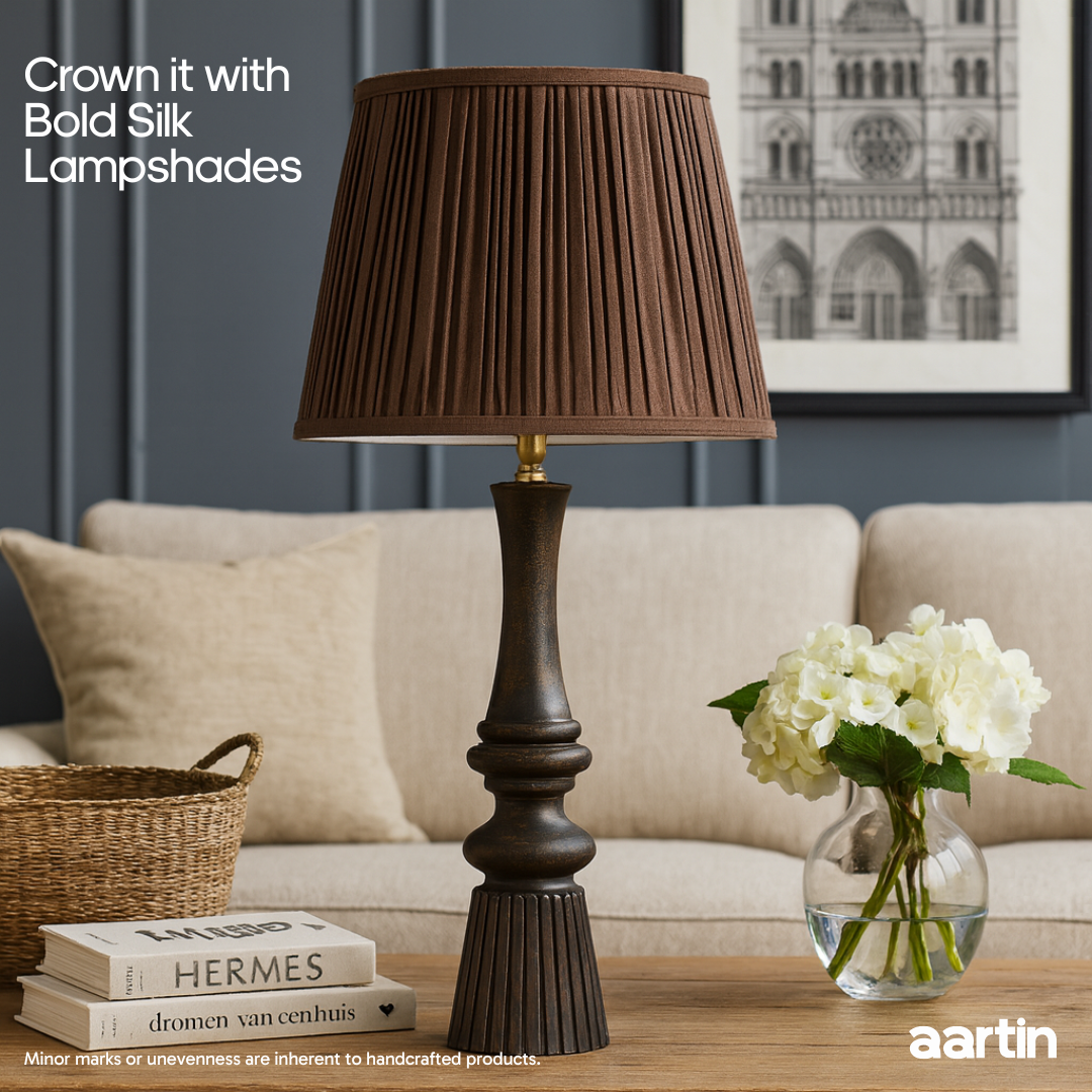 AARTIN CELESTIA TABLE LAMP IN WOOD WITH DARK NATURAL WOOD FINISH (BASE ONLY)
