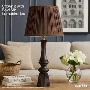 AARTIN CELESTIA TABLE LAMP IN WOOD WITH DARK NATURAL WOOD FINISH (BASE ONLY)
