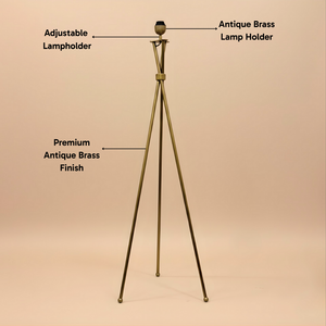 AARTIN TRIPOD FLOOR LAMP IN ANTIQUE BRASS (BASE ONLY)